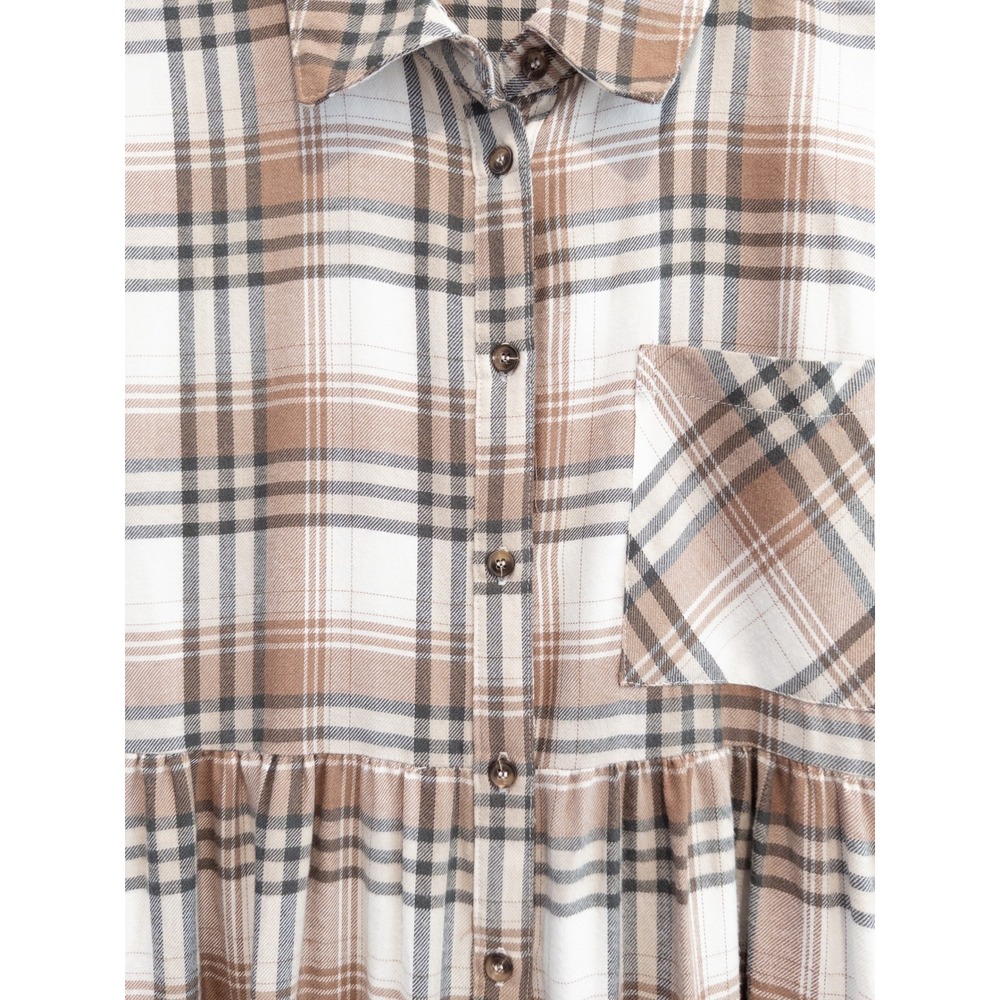 The Nines Plaid Babydoll Dress Women S Cottagecore Western Flannel Grunge NWT - Picture 7 of 8